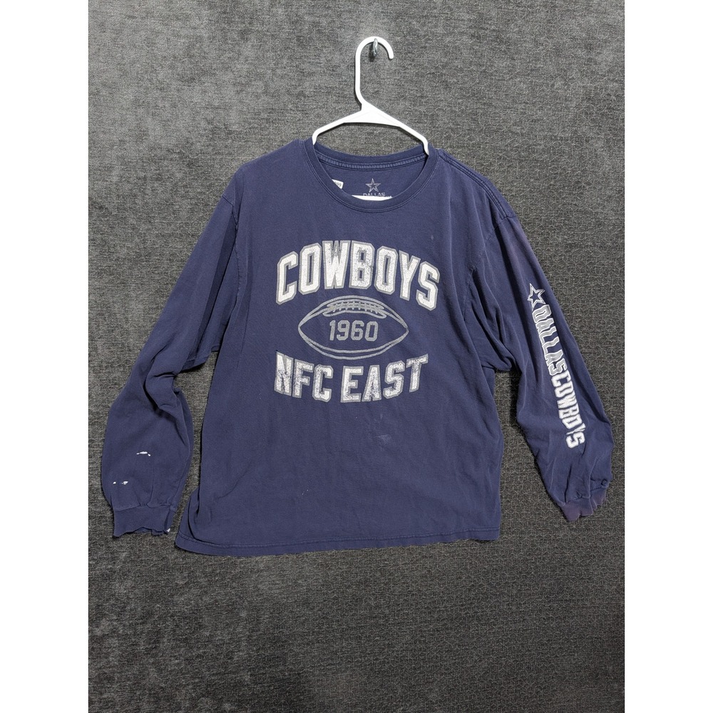 Dallas Cowboys Authentic NFL Long Sleeve Graphic Tee Navy Blue XL 1960 NFC East